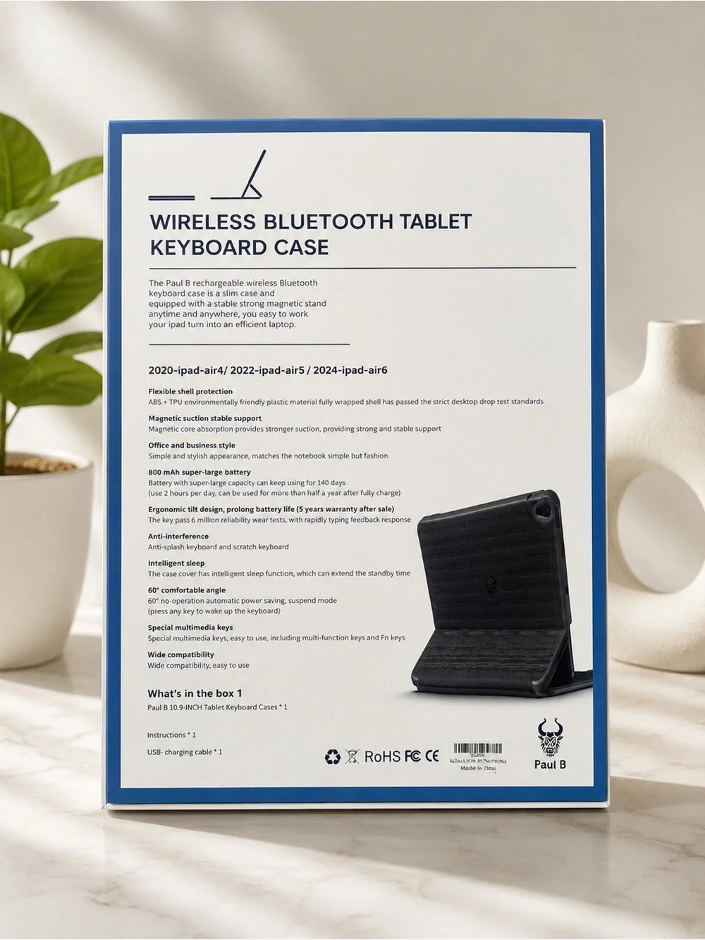 Wireless Bluetooth Tablet Keyboard Case - Black